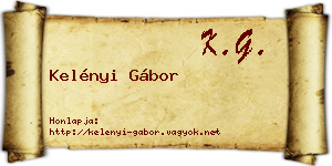 Kelényi Gábor névjegykártya
